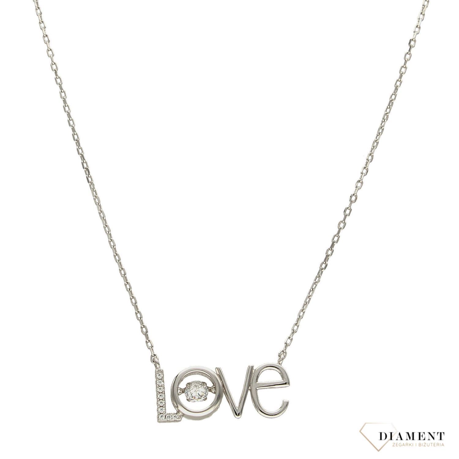 Naszyjnik srebrny dla ukochanej 'Love' Dall'Acqua N YB 318 082.jpg